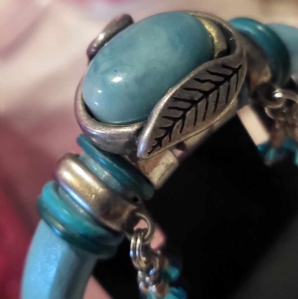 Elegant Silver and Blue Bracelet